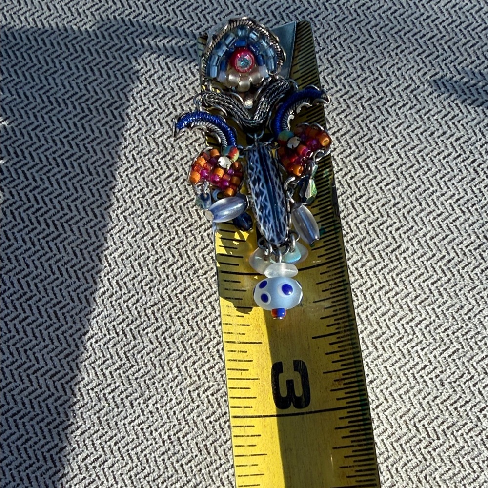 Ayala Bar Set Blue Red and Silver Sparkly Necklace Earrings Set 💎SEE VIDEO💎 - Picture 14 of 15